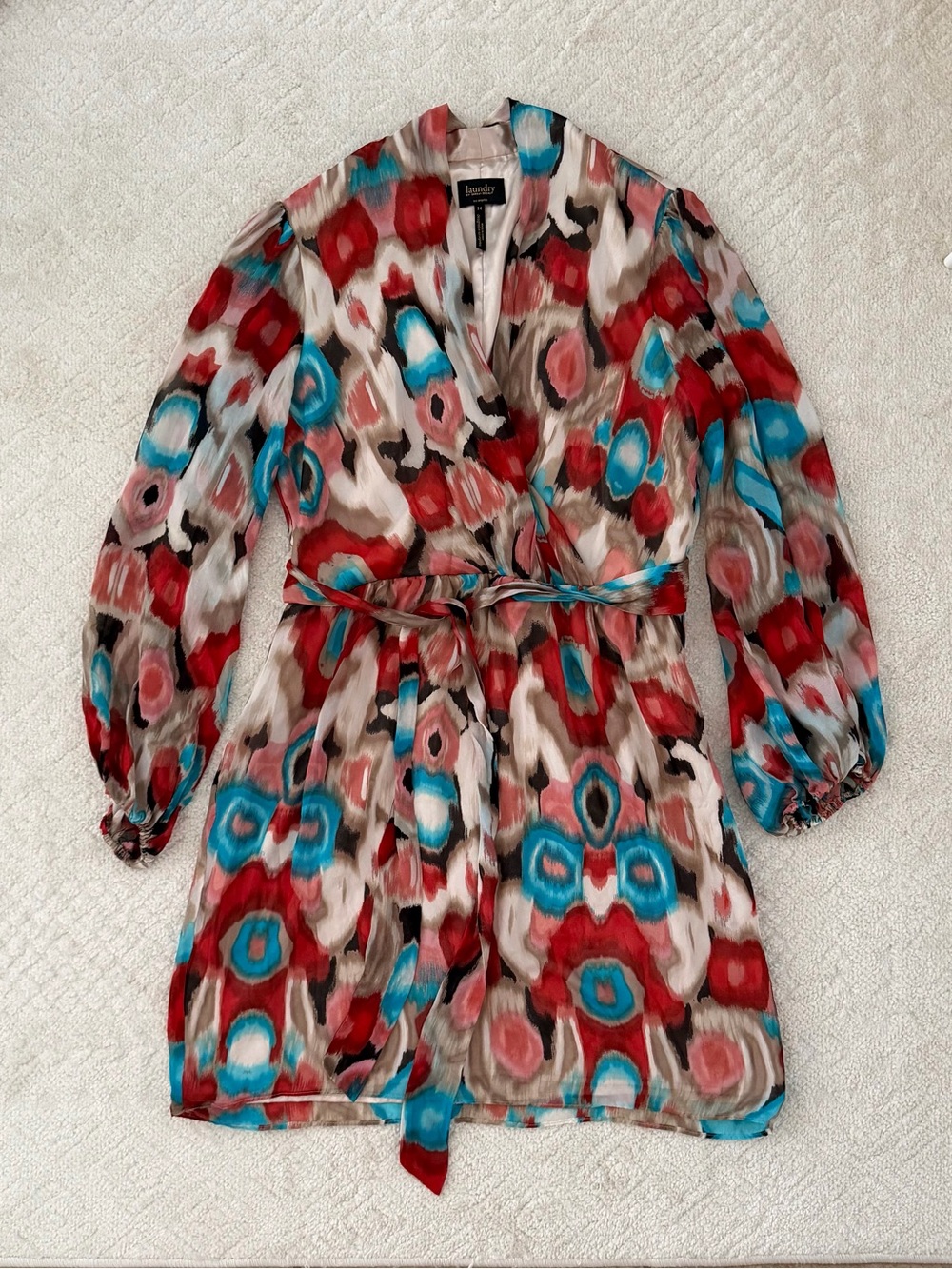 Laundry By Shelli Segal Vibrant Long Sleeve Dress